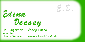 edina decsey business card