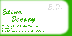 edina decsey business card